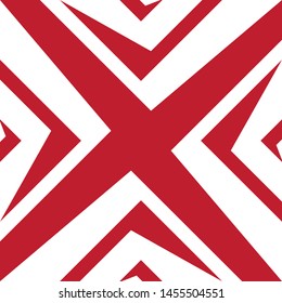 Abstract of cross stripe vector. Design red on white background. Design print for illustration, textile, wallpaper, background. Set 2