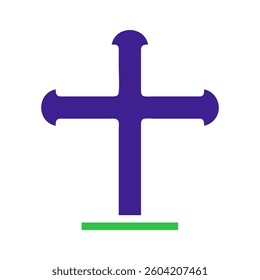 Abstract Cross Symbol with Geometric Design Isolated