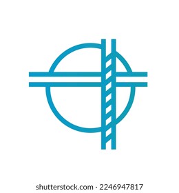 Abstract crossed line logo design template vector
