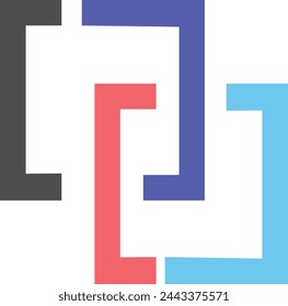 Abstract crossed square logo illustration in trendy and minimal style isolated on background