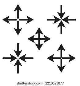 Abstract crosses arrows for concept design. Flat character. Vector illustration. Stock image.