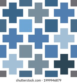 Abstract crosses geometric seamless texture background. Vector illustration