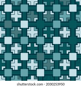  Abstract crosses geometric seamless texture background. Vector illustration