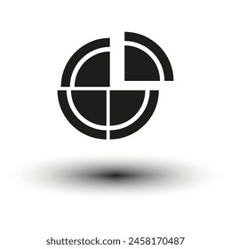 Abstract crosshair target icon. Vector precision symbol.