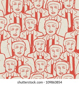 Abstract crowd of business men's. Seamless pattern, vector concept, EPS10