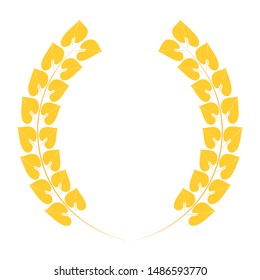 abstract crown of bay leaf on a white background, vector illustration design