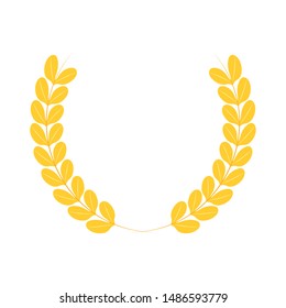 abstract crown of bay leaf on a white background, vector illustration design