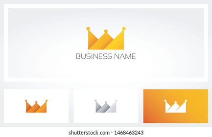 Abstract Crown Folded Shape Logo