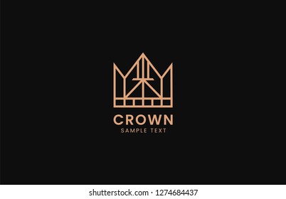 Abstract crown geometric symbol Logotype