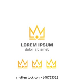 Abstract crown, gold crown. Vector logo template