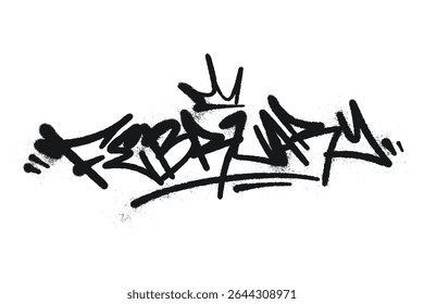 Abstract Crown Graffiti Art Bold Black and White Style