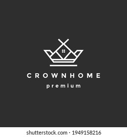 diseño abstracto del logo de la casa de la corona inspirado en fondo negro