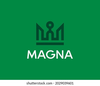 Abstract crown icon logo design. Minimalist real estate, house, church vector sign symbol mark logotype.