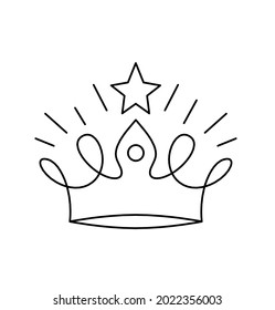 Abstract crown as line drawing on white background. Vector