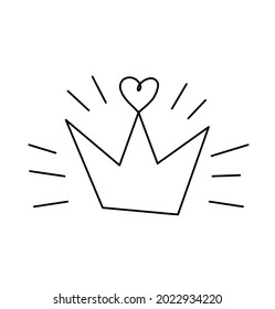 Abstract crown as line drawing on white background. Vector