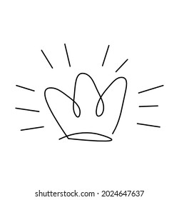 Abstract crown as line drawing on white background. Vector