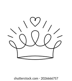 Abstract crown as line drawing on white background. Vector