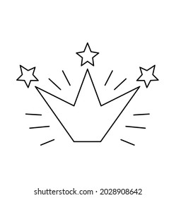 Corona abstracta como dibujo de línea sobre fondo blanco. Vector