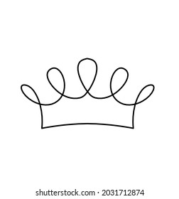 Abstract crown as line drawing on white background. Vector