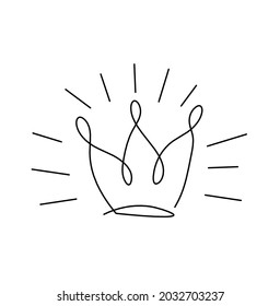 Abstract crown as line drawing on white background. Vector