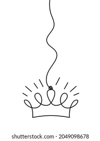 Abstract crown as line drawing on white background. Vector