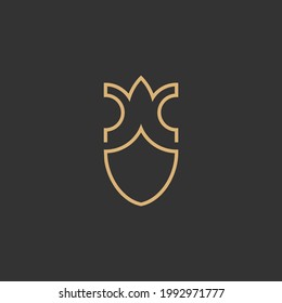 Abstract Crown Line Style Logo