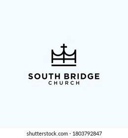 logotipo de la corona abstracta. icono de puente