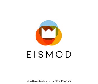 Abstract crown logo design. Modern boss chief creative symbol. Universal vector icon. Royal king sign.