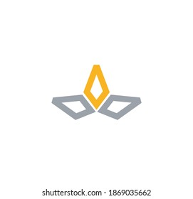 Abstract crown logo with geometric ornament formed from structured lines forming like a crown. Suitable for the design of technology logos, business and symbolic logos