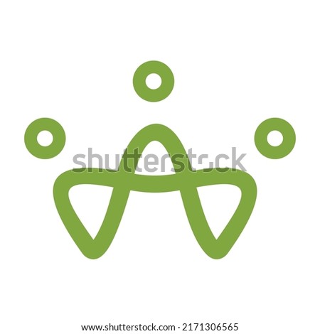 Abstract crown people logo icon design minimal style illustration. Teamwork family, coworkers, emblem, symbol.