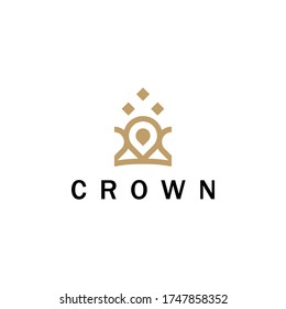 Abstract Crown royal King Queen logo design vector illustration