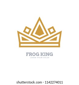 Abstract Crown sign shaped like frog head.