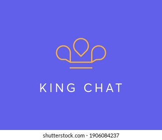 Abstrakte Krone aus dem Design des Blase-Logos. Kreative Unterstützung, Chat, König, Haupt-Vektorsymbol Symbol Logotype.