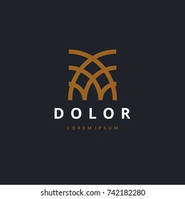 Abstract crown square logotype. Premium real estate finance idea sign. Universal linear emblem vector icon