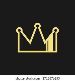 Abstract crown symbol on black backdrop. Design element