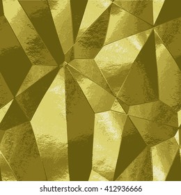 Abstract crumpled brushed background resembling gold metal foil