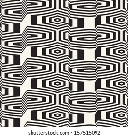 Abstract crumpled geometric ornament. Seamless pattern. Vector.