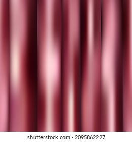 Abstrakter, zerkleinerter, hellrosa, Vektorhintergrund mit Seide-, Satin- oder Stofffalten und Stofftextur aus Drachen. Luxus-Tuch, gewellter orangefarbener Samtstoff