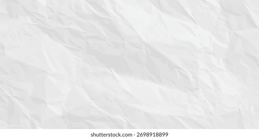 Abstract Crumpled White Paper Texture Vector Background