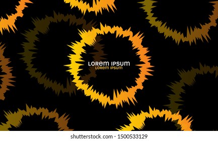 Abstract Crunch shapes border with text written in between 