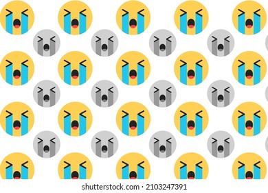 Abstract Crying Face Pattern Background