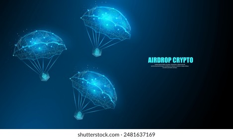 Abstract crypto airdrop coin for Bitcoin, Ethereum, and BNB. Digital money concept background