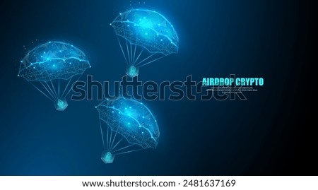 Abstract crypto airdrop coin for Bitcoin, Ethereum, and BNB. Digital money concept background