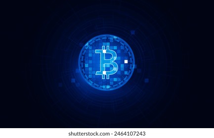 Abstract Crypto currency bitcoin crypto currency coin.of Global social network with planet Earth. Internet and technology. International stock exchange., vector design