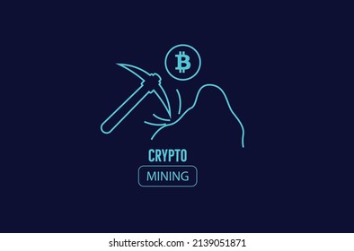 abstract crypto mining illustration design  