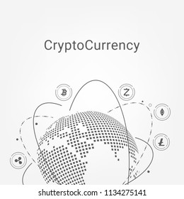 Abstract Cryptocurrency blockchain technology Background. vector Illustration.