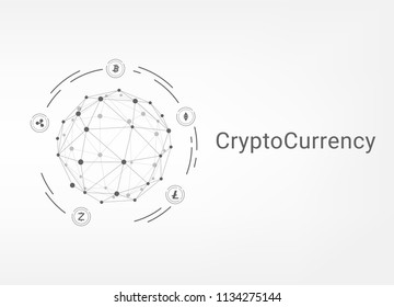 Abstract Cryptocurrency blockchain technology Background. vector Illustration.