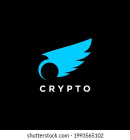 Abstract Cryptocurrency Logo on Dark Background