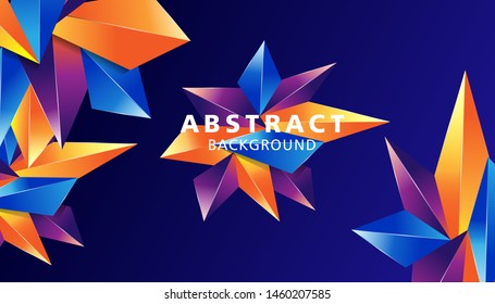 Abstract Crystal Background. 3D crystal. Modern Wallpaper.