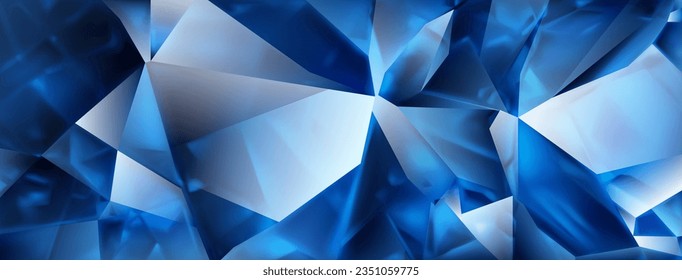 Abstrakter Kristall-Hintergrund in blauen Farben mit Highlights auf den Facetten und Refrakting von Licht